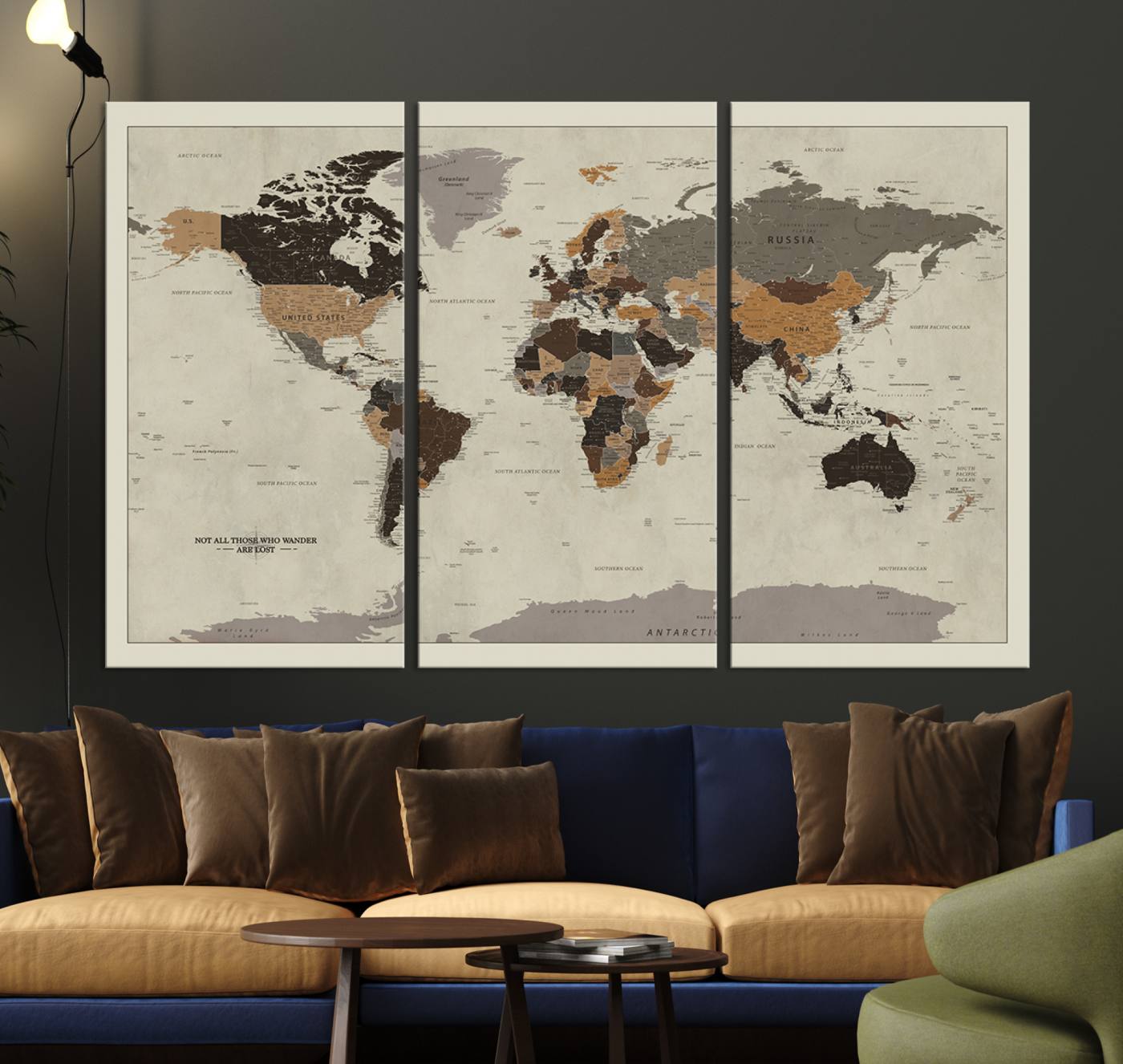 Antique World Map Canvas Print - Detailed Vintage World Map Art Print for Travel Lovers, Giclee Print, Unique Wall Decor