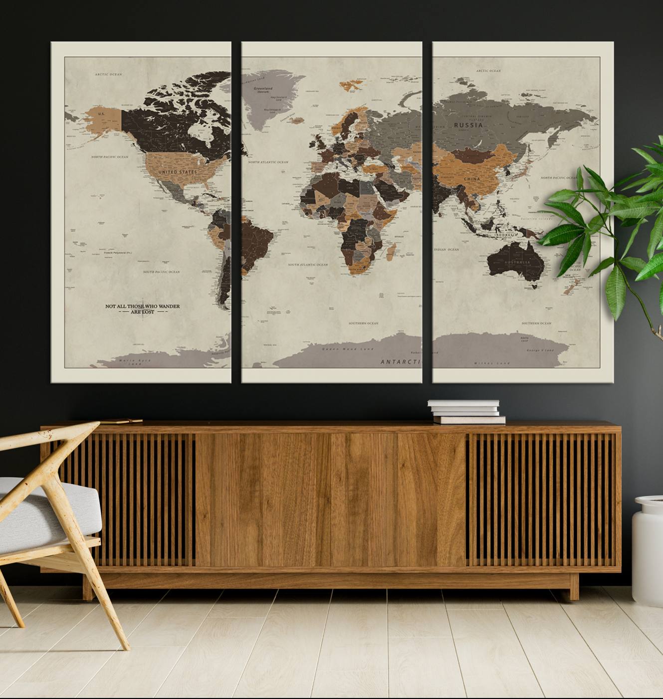 Antique World Map Canvas Print - Detailed Vintage World Map Art Print for Travel Lovers, Giclee Print, Unique Wall Decor