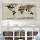 Antique World Map Canvas Print - Detailed Vintage World Map Art Print for Travel Lovers, Giclee Print, Unique Wall Decor