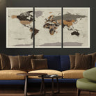 Antique World Map Canvas Print - Detailed Vintage World Map Art Print for Travel Lovers, Giclee Print, Unique Wall Decor