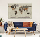 Antique World Map Canvas Print - Detailed Vintage World Map Art Print for Travel Lovers, Giclee Print, Unique Wall Decor