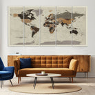 72209-MGV-CV-36X24-Antique World Map Canvas Print - Detailed Vintage World Map Art Print for Travel Lovers, Giclee Print, Unique Wall Decor