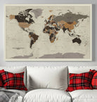 Antique World Map Canvas Print - Detailed Vintage World Map Art Print for Travel Lovers, Giclee Print, Unique Wall Decor