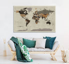 Antique World Map Canvas Print - Detailed Vintage World Map Art Print for Travel Lovers, Giclee Print, Unique Wall Decor
