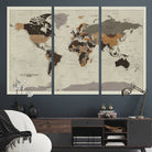 Antique World Map Canvas Print - Detailed Vintage World Map Art Print for Travel Lovers, Giclee Print, Unique Wall Decor