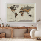 72209-MGV-FC-36X24_White-Antique World Map Canvas Print - Detailed Vintage World Map Art Print for Travel Lovers, Giclee Print, Unique Wall Decor