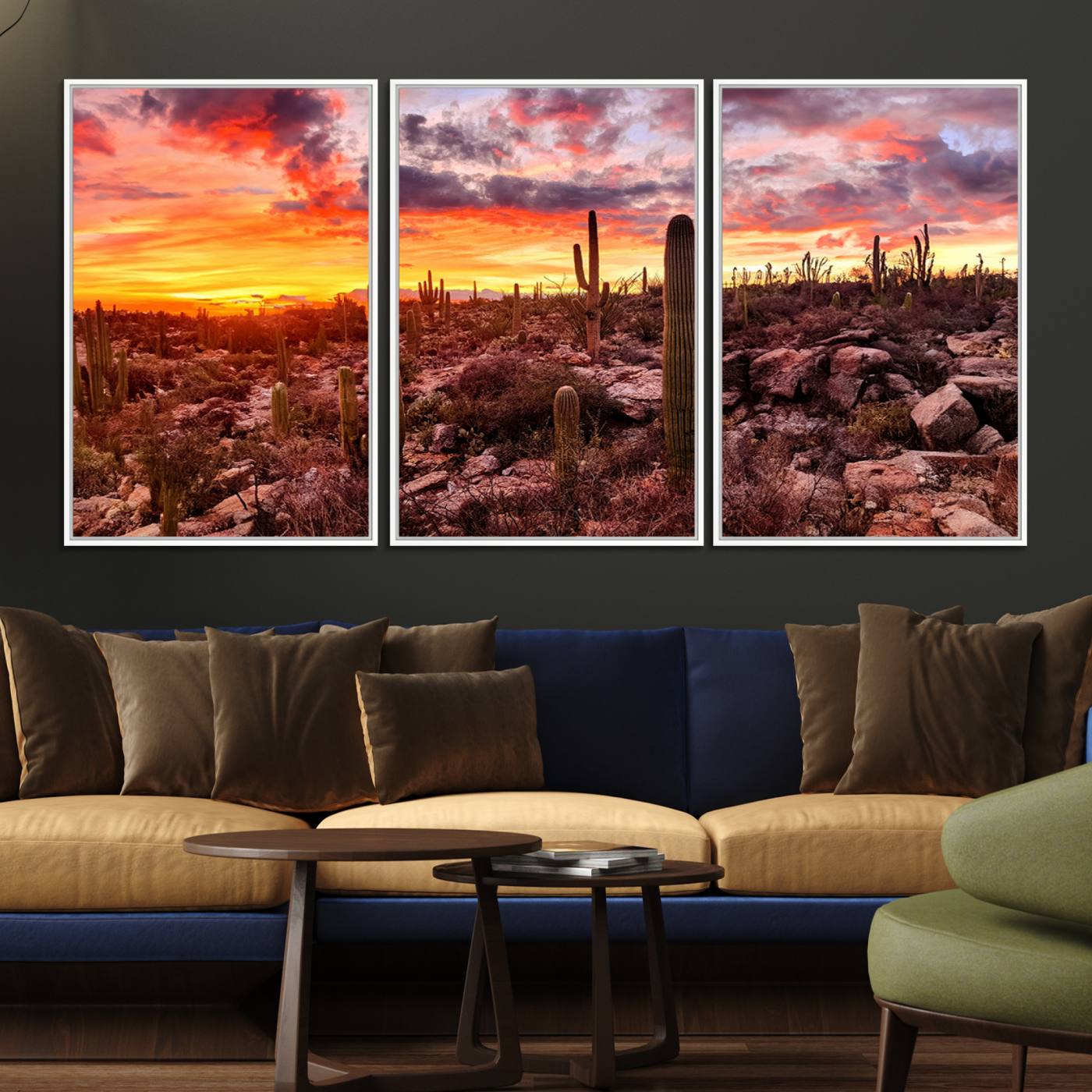 18067-MGV-FC-60X30-3P_White-Arizona Desert Print, Western Cowboy Wall Art Print