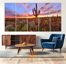 70465-MGV-CV-36X24-Arizona Desert Wall Art Canvas Print - Framed Deser Sunset Wall Decor