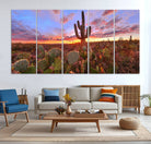 70465-MGV-CV-36X24-Arizona Desert Wall Art Canvas Print - Framed Deser Sunset Wall Decor