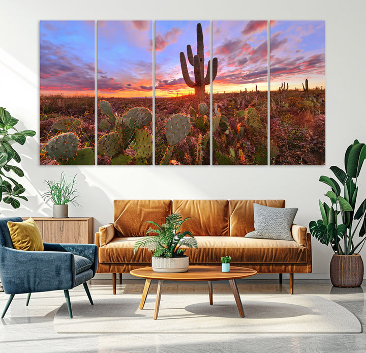 70465-MGV-CV-36X24-Arizona Desert Wall Art Canvas Print - Framed Deser Sunset Wall Decor
