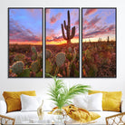 70465-MGV-FC-48X32-3P_Black-Arizona Desert Wall Art Canvas Print - Framed Deser Sunset Wall Decor