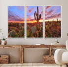 70465-MGV-FC-48X32-3P_White-Arizona Desert Wall Art Canvas Print - Framed Deser Sunset Wall Decor
