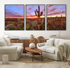 70465-MGV-FC-60X30-3P_Black-Arizona Desert Wall Art Canvas Print - Framed Deser Sunset Wall Decor