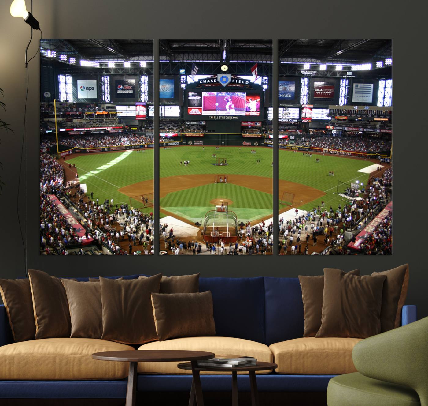 Arizona Diamondbacks Baseball Team Print - Phoenix Chase Field Baseball Stadium Wall Art Canvas Print