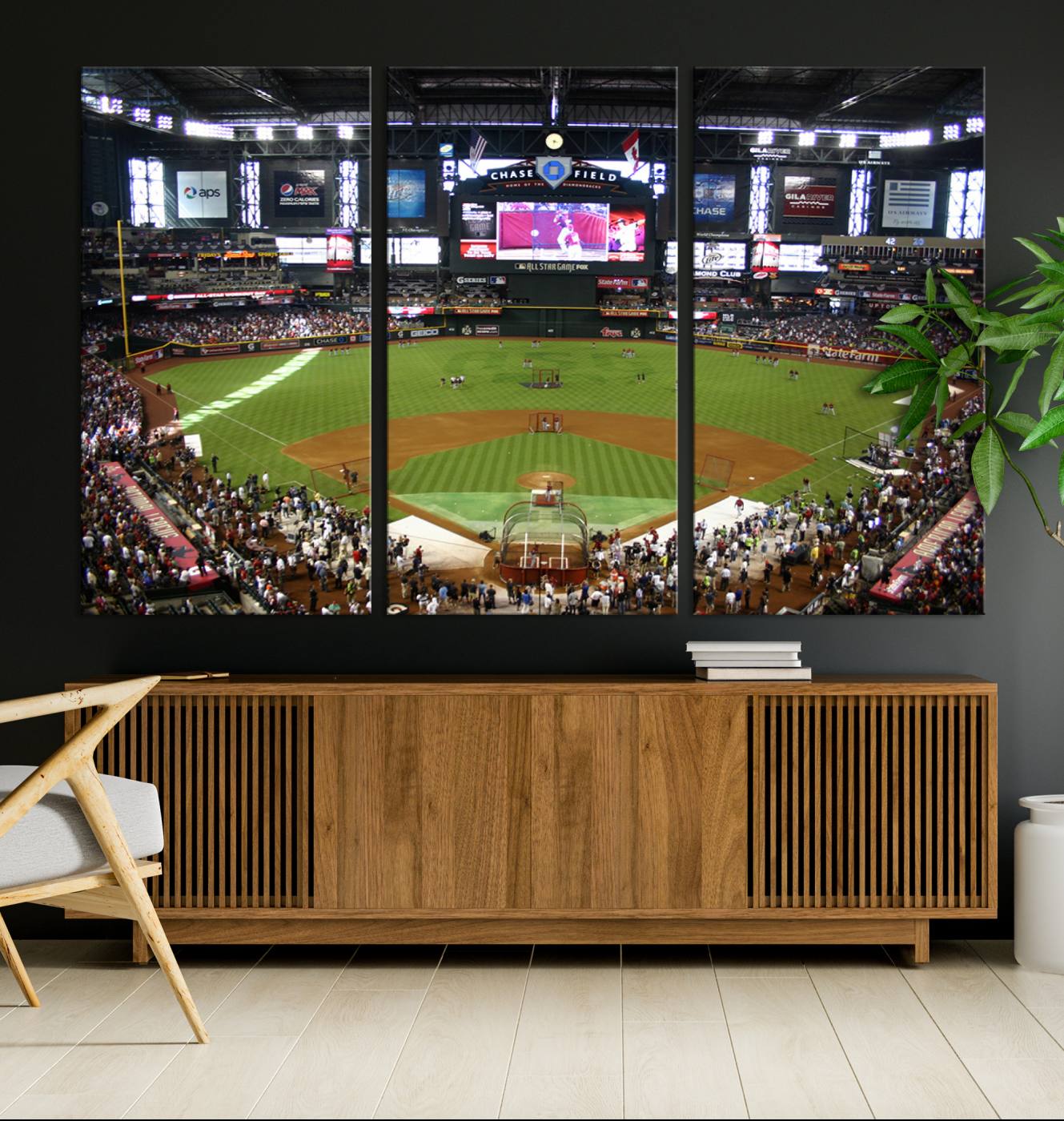 Arizona Diamondbacks Baseball Team Print - Phoenix Chase Field Baseball Stadium Wall Art Canvas Print