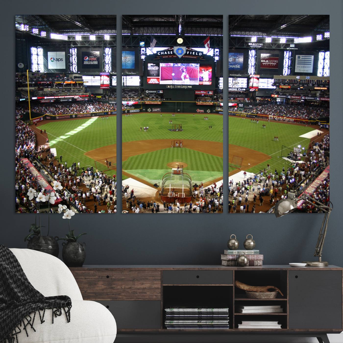 Arizona Diamondbacks Baseball Team Print - Phoenix Chase Field Baseball Stadium Wall Art Canvas Print