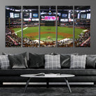 91630-MGV-CV-36X24-Arizona Diamondbacks Baseball Team Print - Phoenix Chase Field Baseball Stadium Wall Art Canvas Print