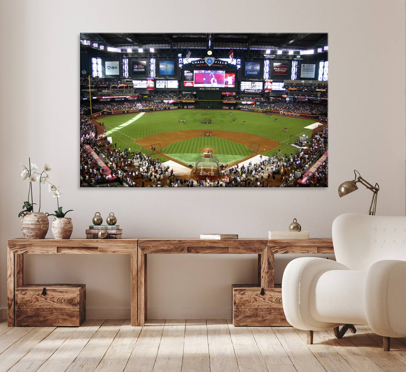Arizona Diamondbacks Baseball Team Print - Phoenix Chase Field Baseball Stadium Wall Art Canvas Print