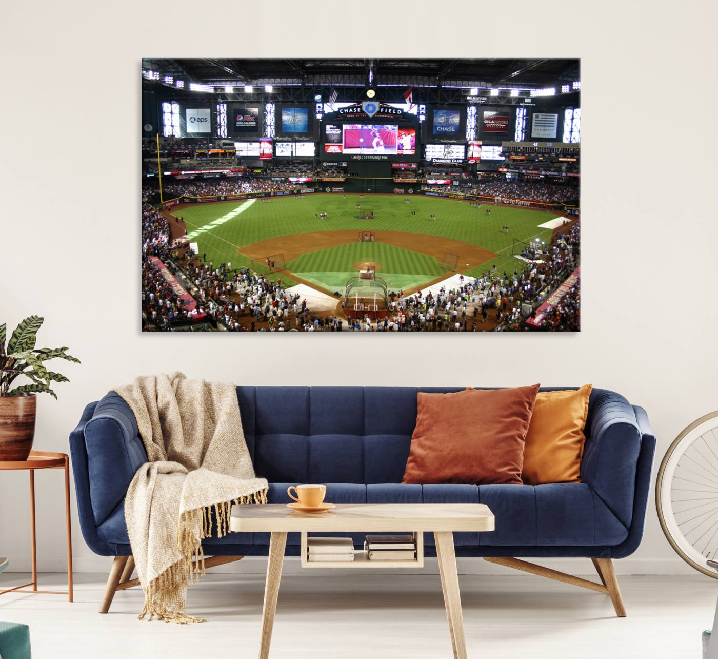 Arizona Diamondbacks Baseball Team Print - Phoenix Chase Field Baseball Stadium Wall Art Canvas Print