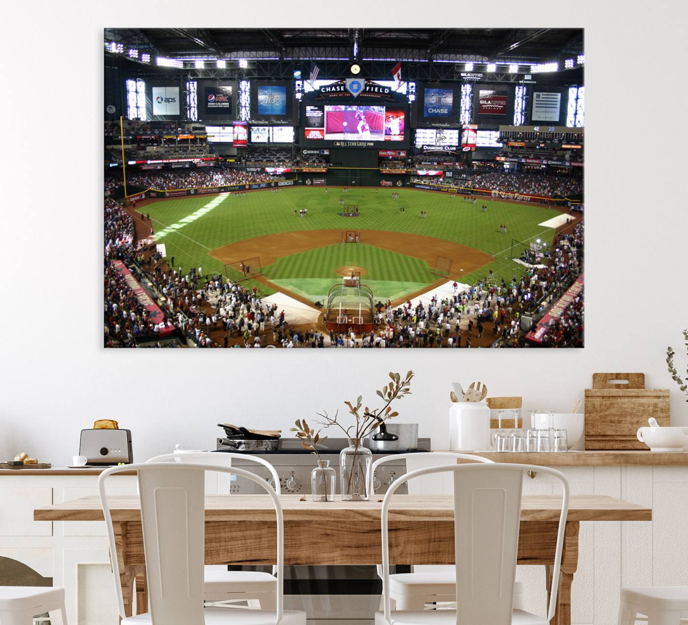 Arizona Diamondbacks Baseball Team Print - Phoenix Chase Field Baseball Stadium Wall Art Canvas Print