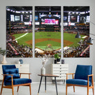 Arizona Diamondbacks Baseball Team Print - Phoenix Chase Field Baseball Stadium Wall Art Canvas Print