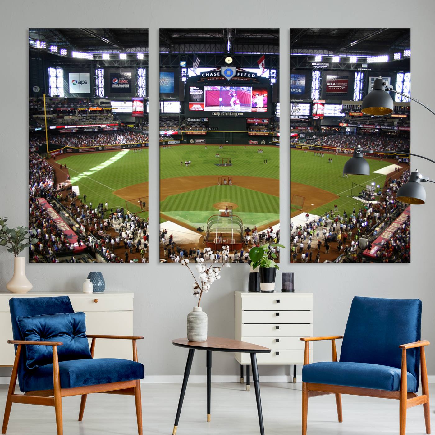 Arizona Diamondbacks Baseball Team Print - Phoenix Chase Field Baseball Stadium Wall Art Canvas Print