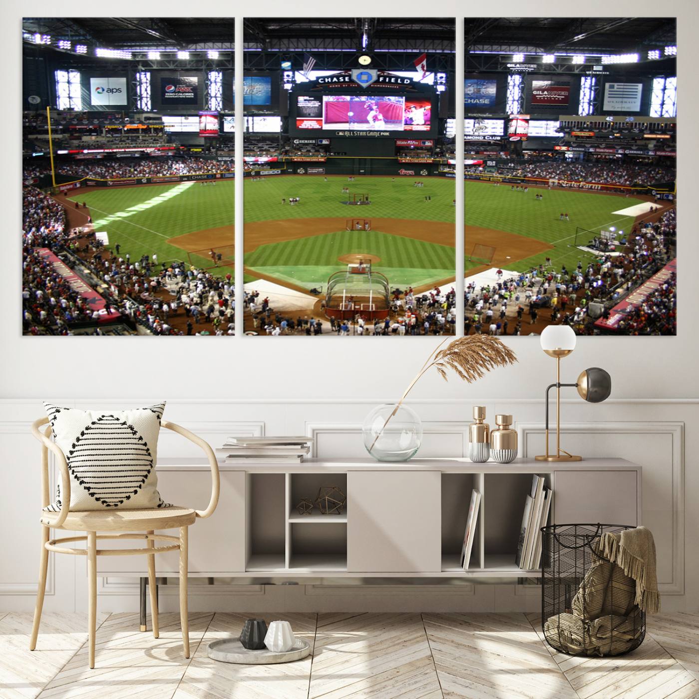 Arizona Diamondbacks Baseball Team Print - Phoenix Chase Field Baseball Stadium Wall Art Canvas Print
