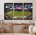 91630-MGV-FC-48X32-3P_Walnut-Arizona Diamondbacks Baseball Team Print - Phoenix Chase Field Baseball Stadium Wall Art Canvas Print