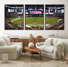 91630-MGV-FC-60X30-3P_Black-Arizona Diamondbacks Baseball Team Print - Phoenix Chase Field Baseball Stadium Wall Art Canvas Print