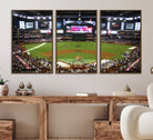 91630-MGV-FC-60X30-3P_Walnut-Arizona Diamondbacks Baseball Team Print - Phoenix Chase Field Baseball Stadium Wall Art Canvas Print