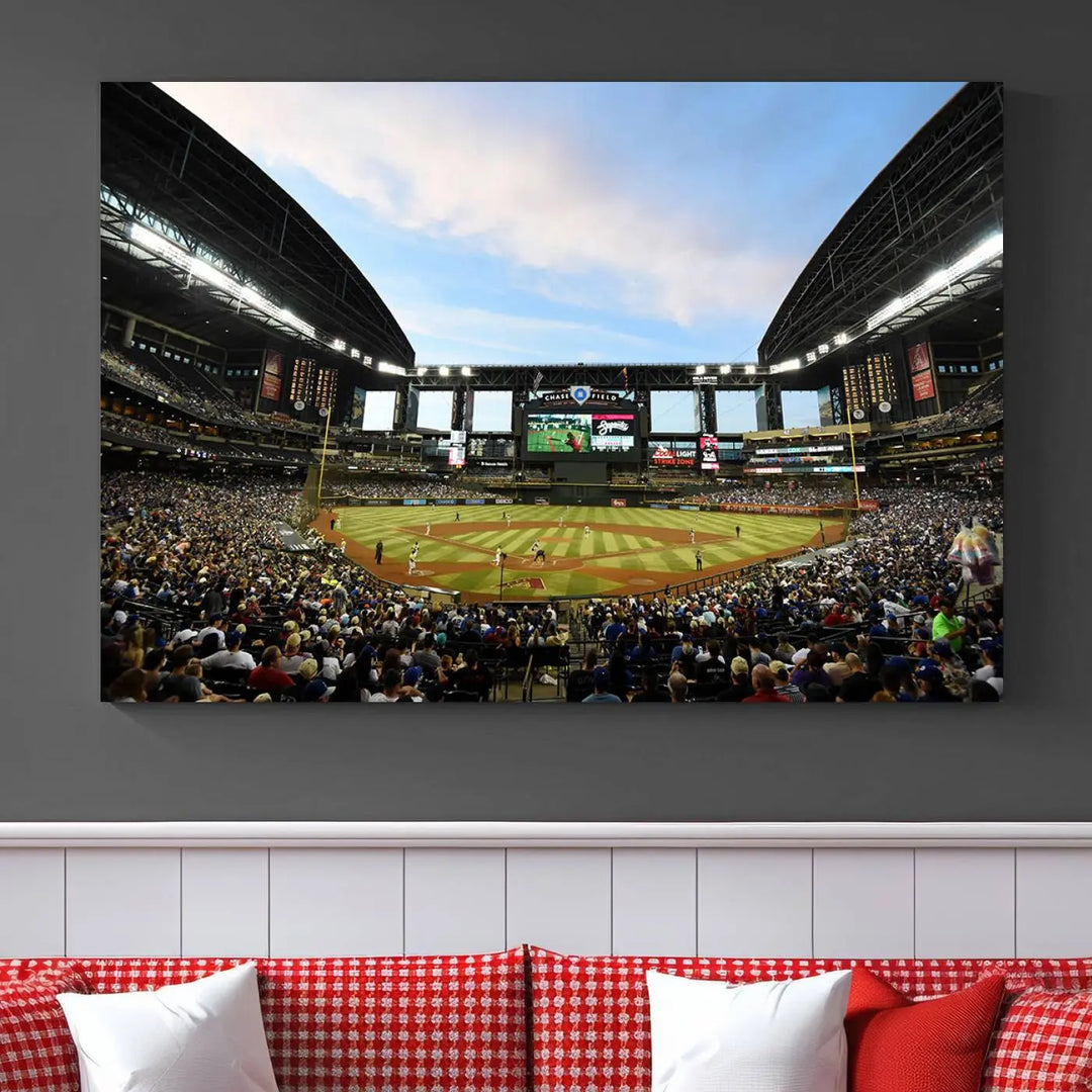 Arizona Diamondbacks Baseball Team Print - Phoenix Chase Field Stadium Wall Art Canvas Print.