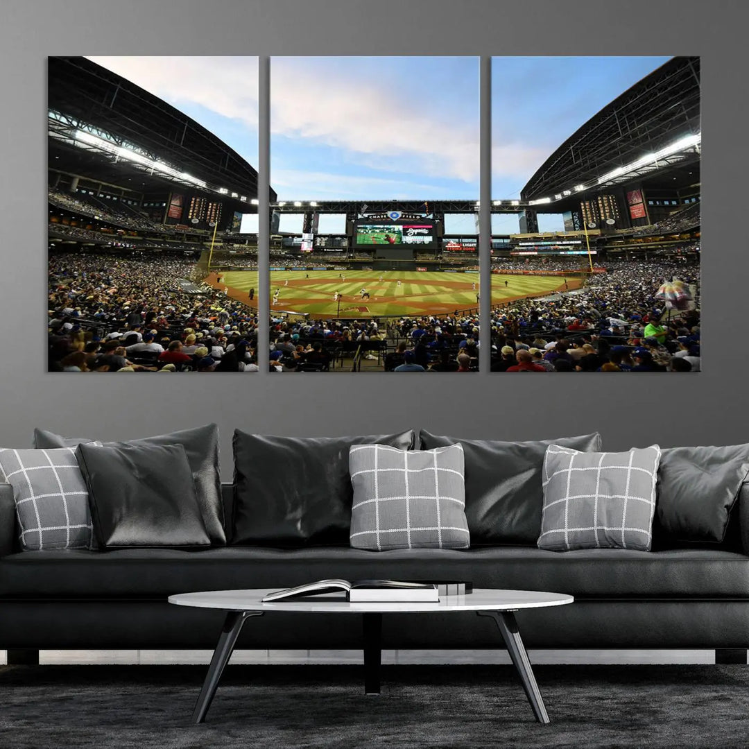 Arizona Diamondbacks Baseball Team Print - Phoenix Chase Field Stadium Wall Art Canvas Print.