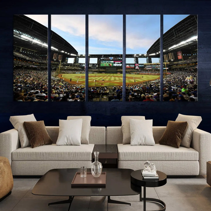 Arizona Diamondbacks Baseball Team Print - Phoenix Chase Field Stadium Wall Art Canvas Print.