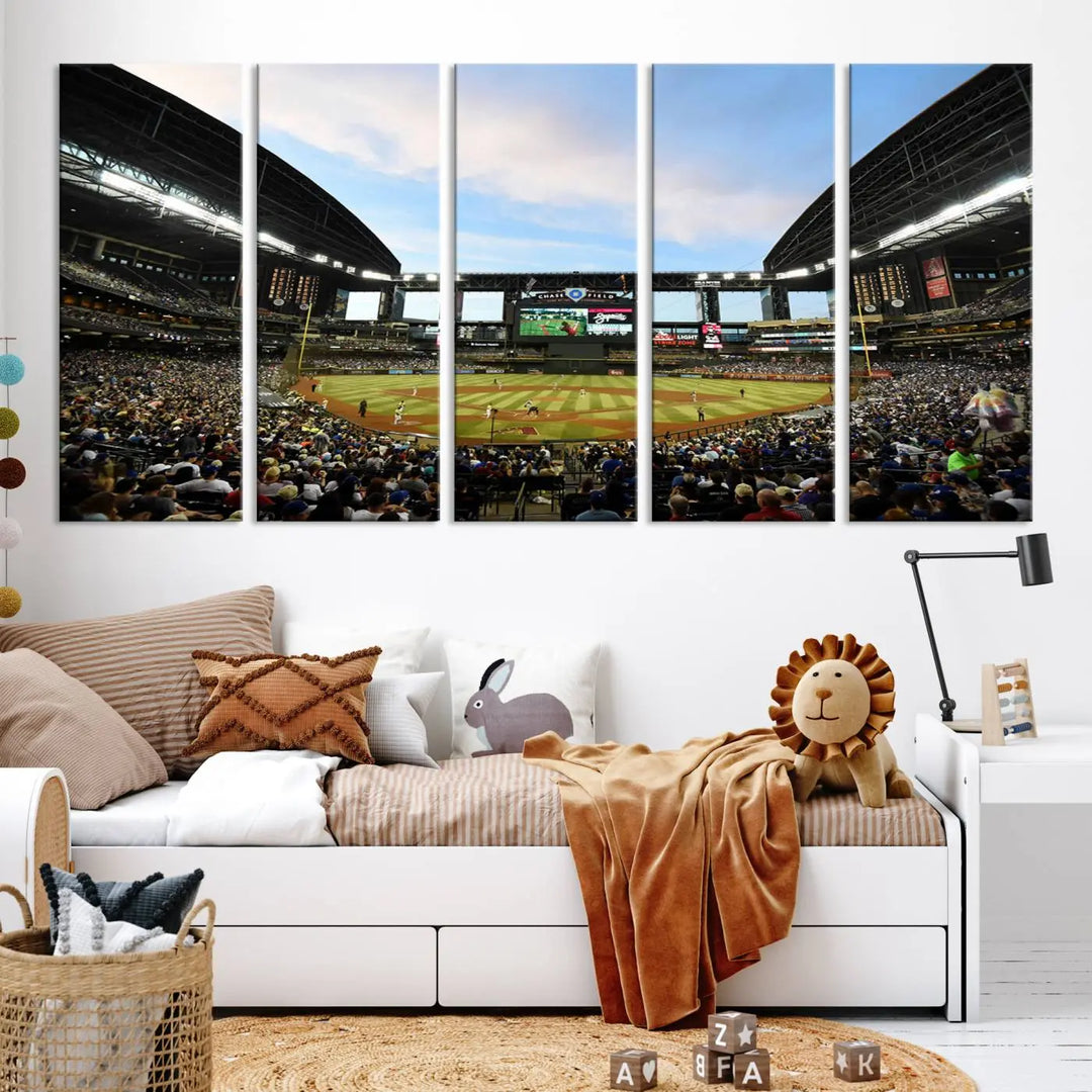 Arizona Diamondbacks Baseball Team Print - Phoenix Chase Field Stadium Wall Art Canvas Print.