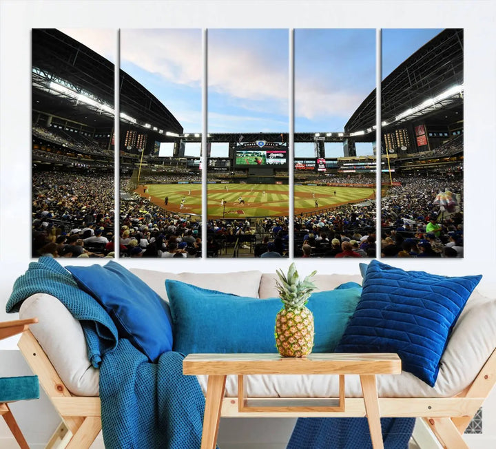 Arizona Diamondbacks Baseball Team Print - Phoenix Chase Field Stadium Wall Art Canvas Print.