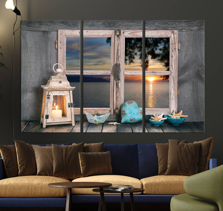 Astonishing Sunset from the Window Wall Art Canvas Print