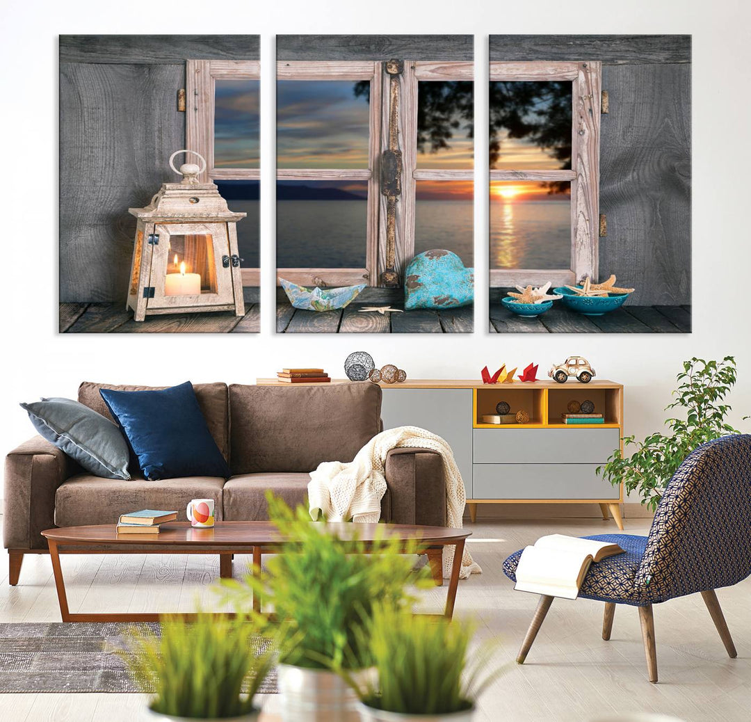 Astonishing Sunset from the Window Wall Art Canvas Print