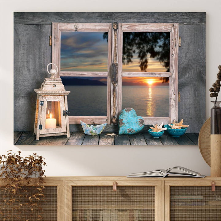 Astonishing Sunset from the Window Wall Art Canvas Print