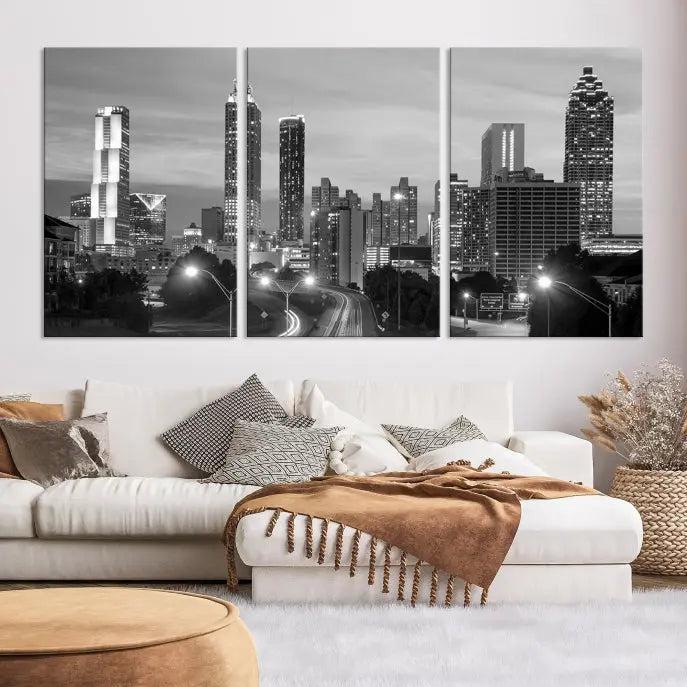 Atlanta City Black and White Wall Art 