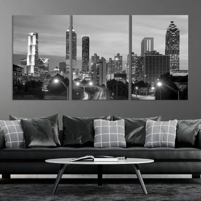 Atlanta City Black and White Wall Art 