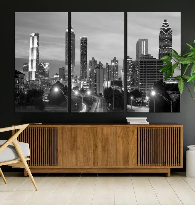 Atlanta City Black and White Wall Art 