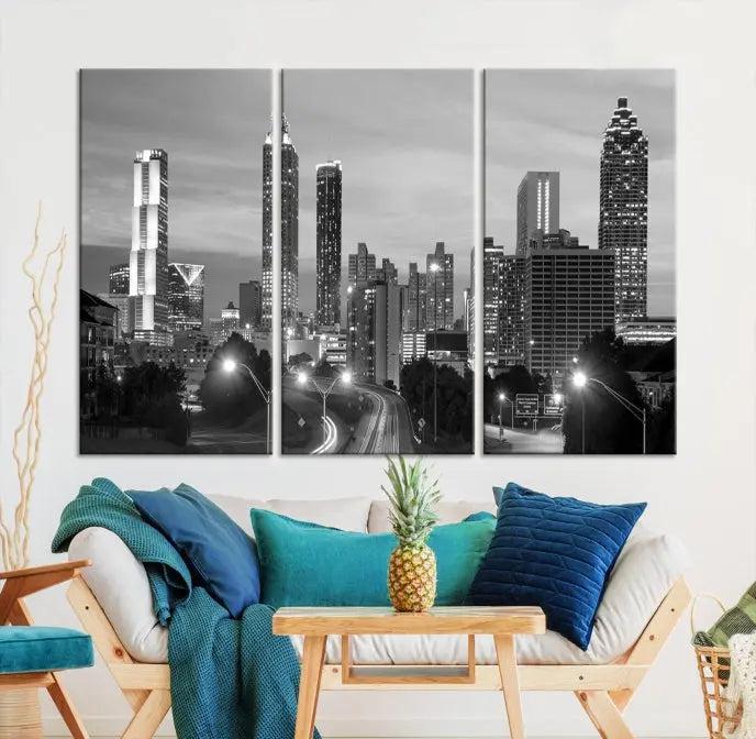 Atlanta City Black and White Wall Art 