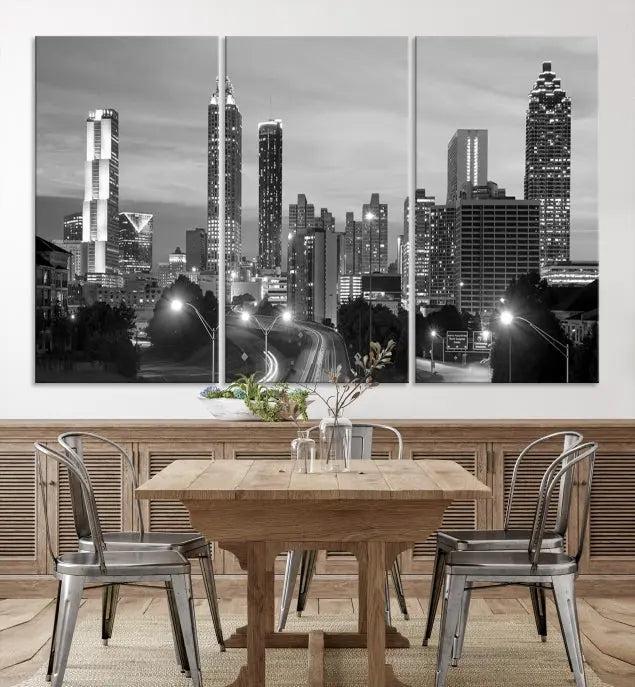 Atlanta City Black and White Wall Art 