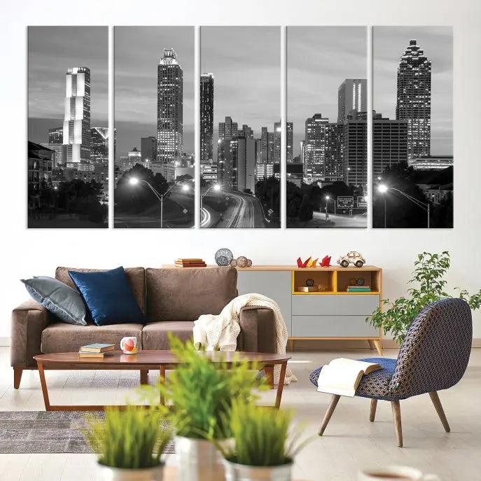 Atlanta City Black and White Wall Art 