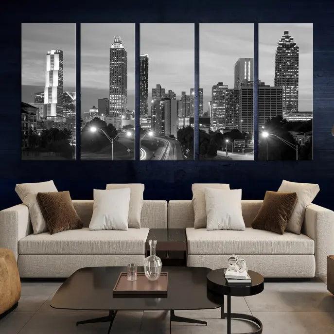 Atlanta City Black and White Wall Art 