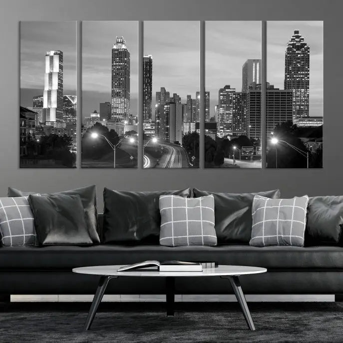 Atlanta City Black and White Wall Art 