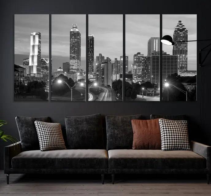 Atlanta City Black and White Wall Art 