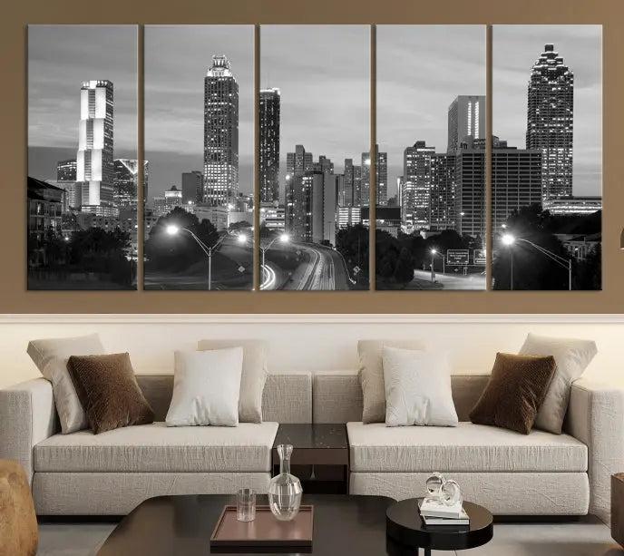 Atlanta City Black and White Wall Art 