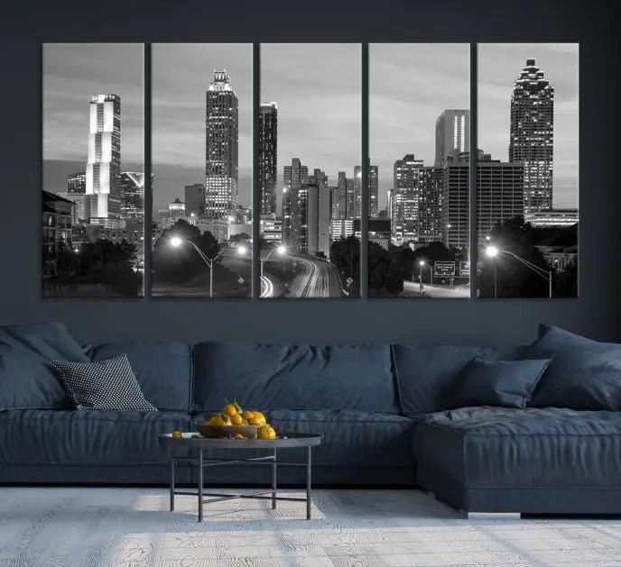 Atlanta City Black and White Wall Art 