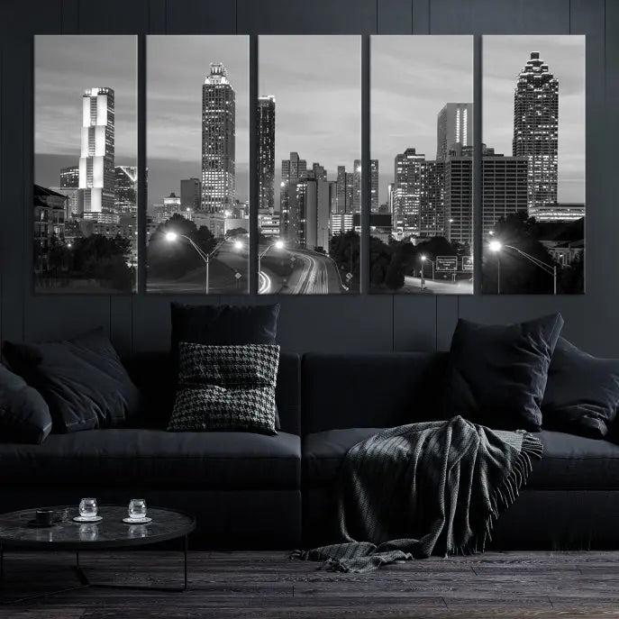 Atlanta City Black and White Wall Art 